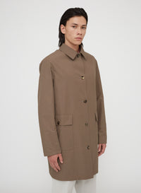 Linen_2QTY // Manteau droit à boutons en laine et soie - Linen