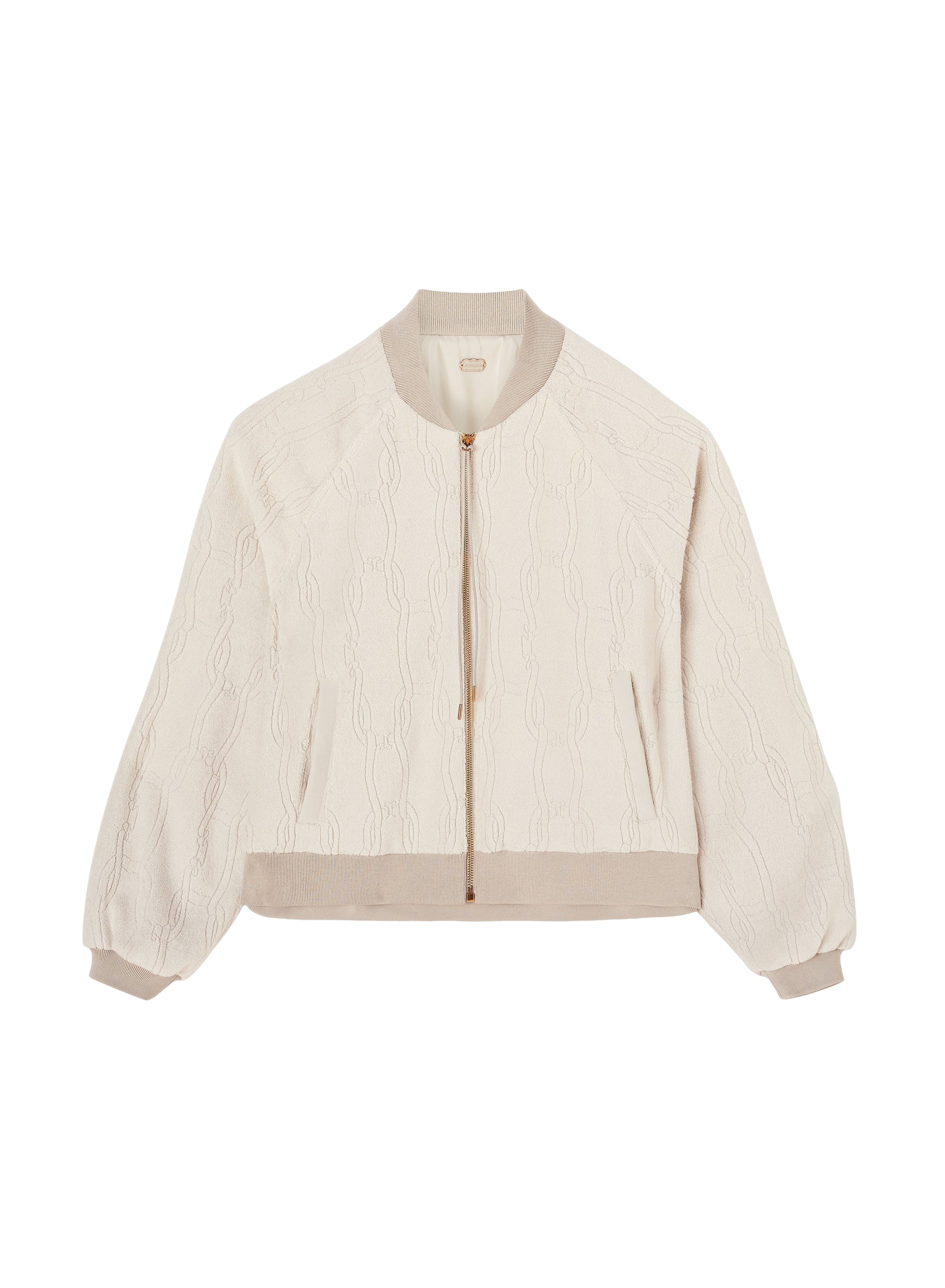 Reversible jacket with embossed motif - Sand