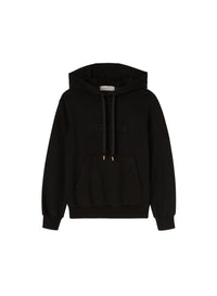 Black_1QTY // Pull à capuche en soie mélangée - Black