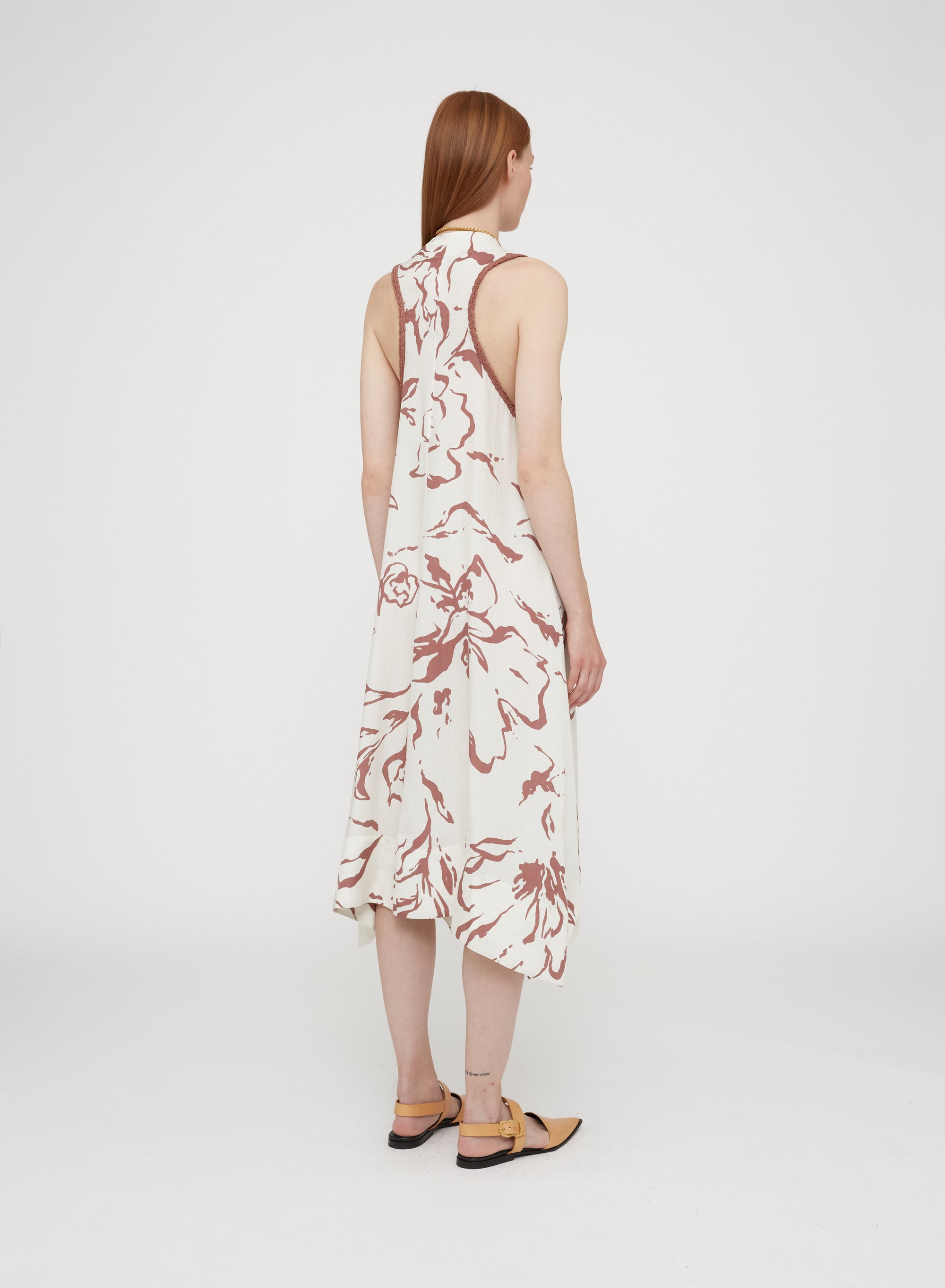 Chalk_2QTY // Robe midi ourlet asymétrique - Chalk