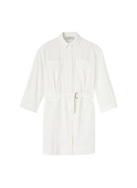 White_2QTY // Robe chemise saharienne ceinturée - White