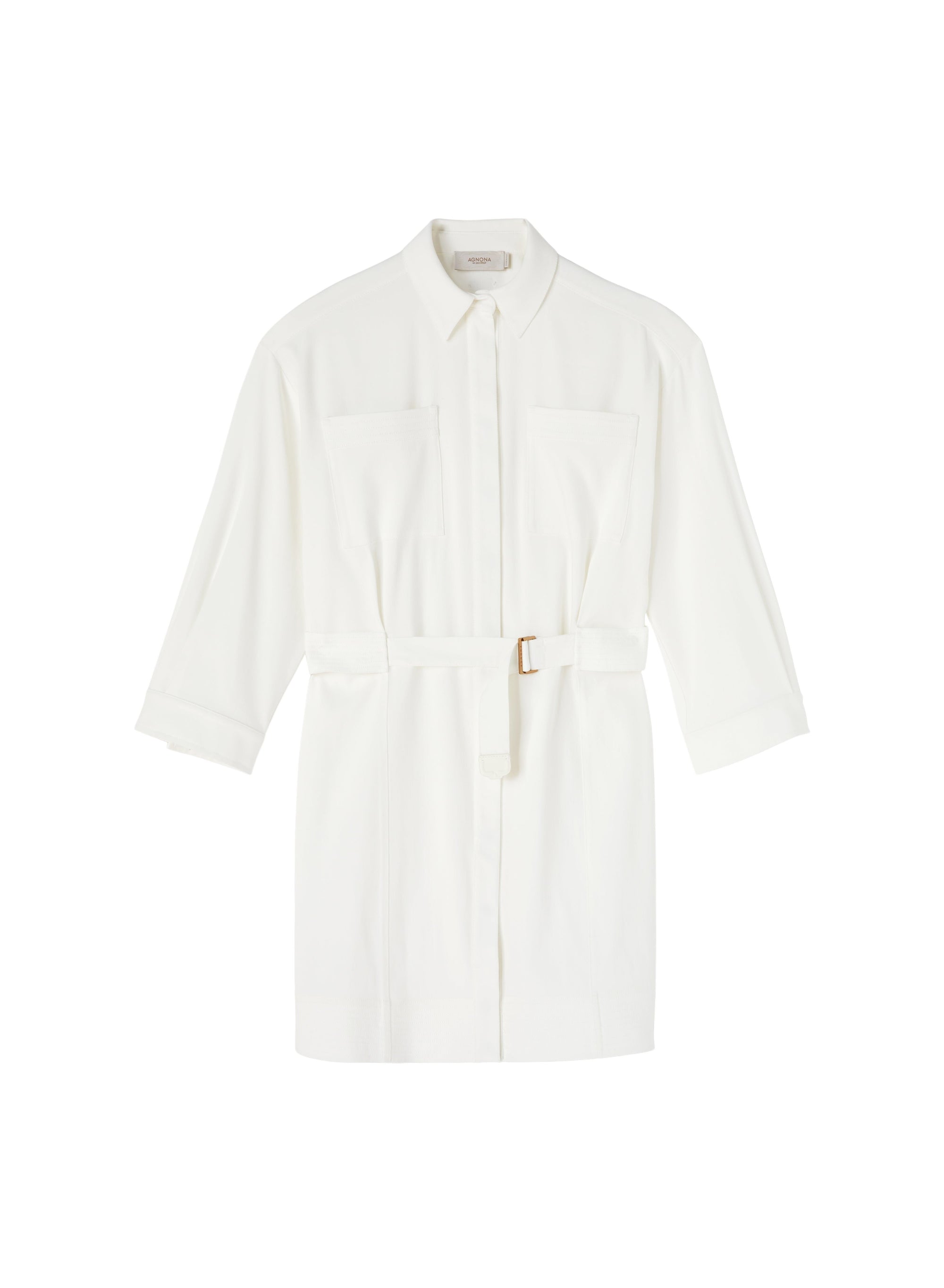 White_2QTY // Robe chemise saharienne ceinturée - White