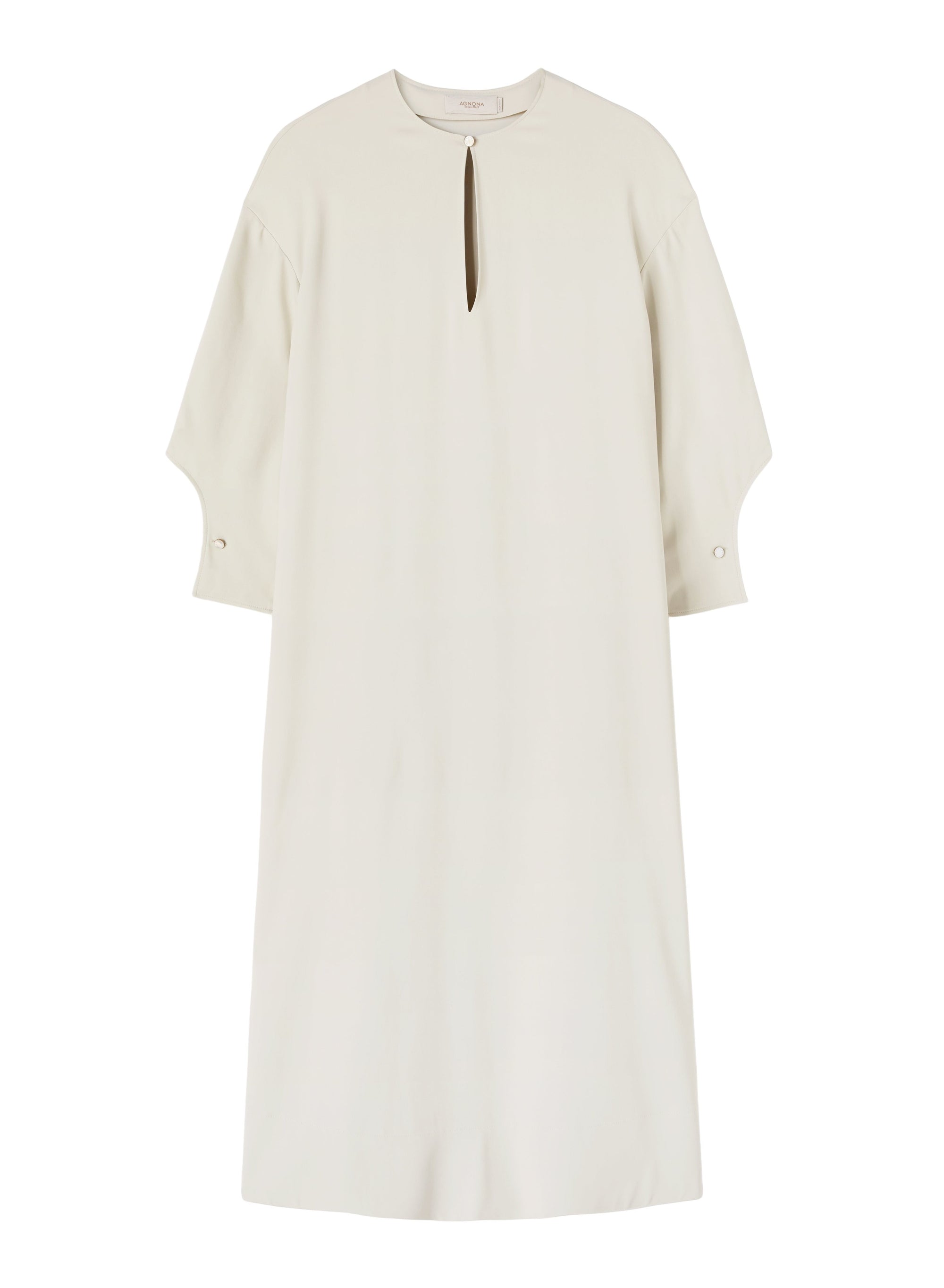 Sand_8QTY // Robe droite à encolure goutte d'eau - Sand