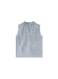 Chambray_2QTY // Blouse à col montant motif jacquard en soie - Chambray