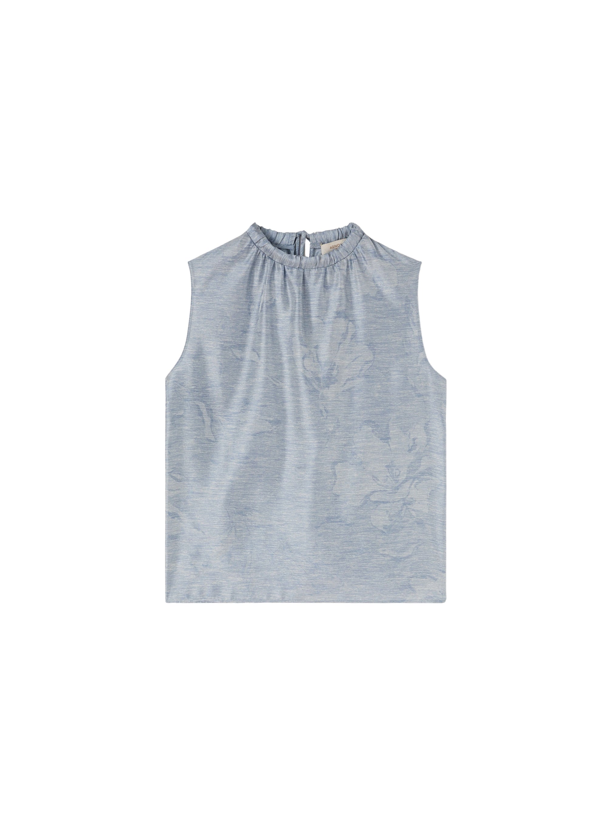 Chambray_2QTY // Blouse à col montant motif jacquard en soie - Chambray