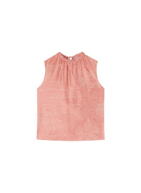 Sunset_4QTY // Blouse à col montant motif jacquard en soie - Sunset