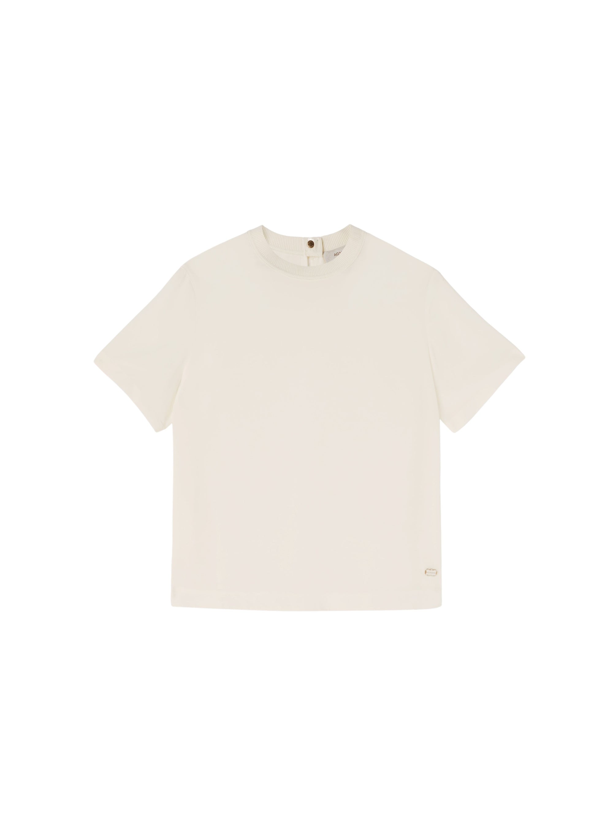 White_2QTY // T-shirt à col contrastant motif jacquard en soie - White