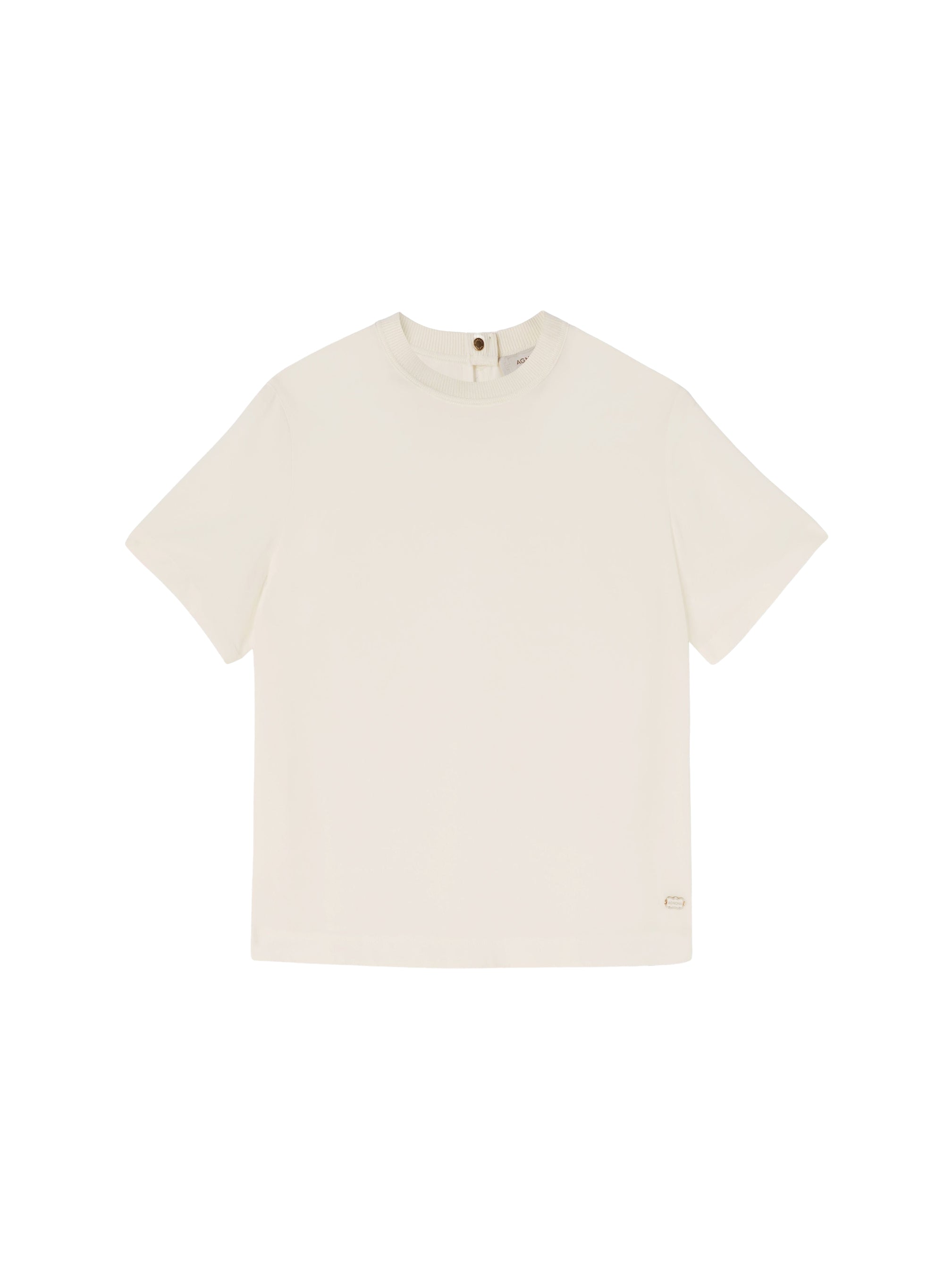 Jacquard silk t-shirt with contrasting collar - White