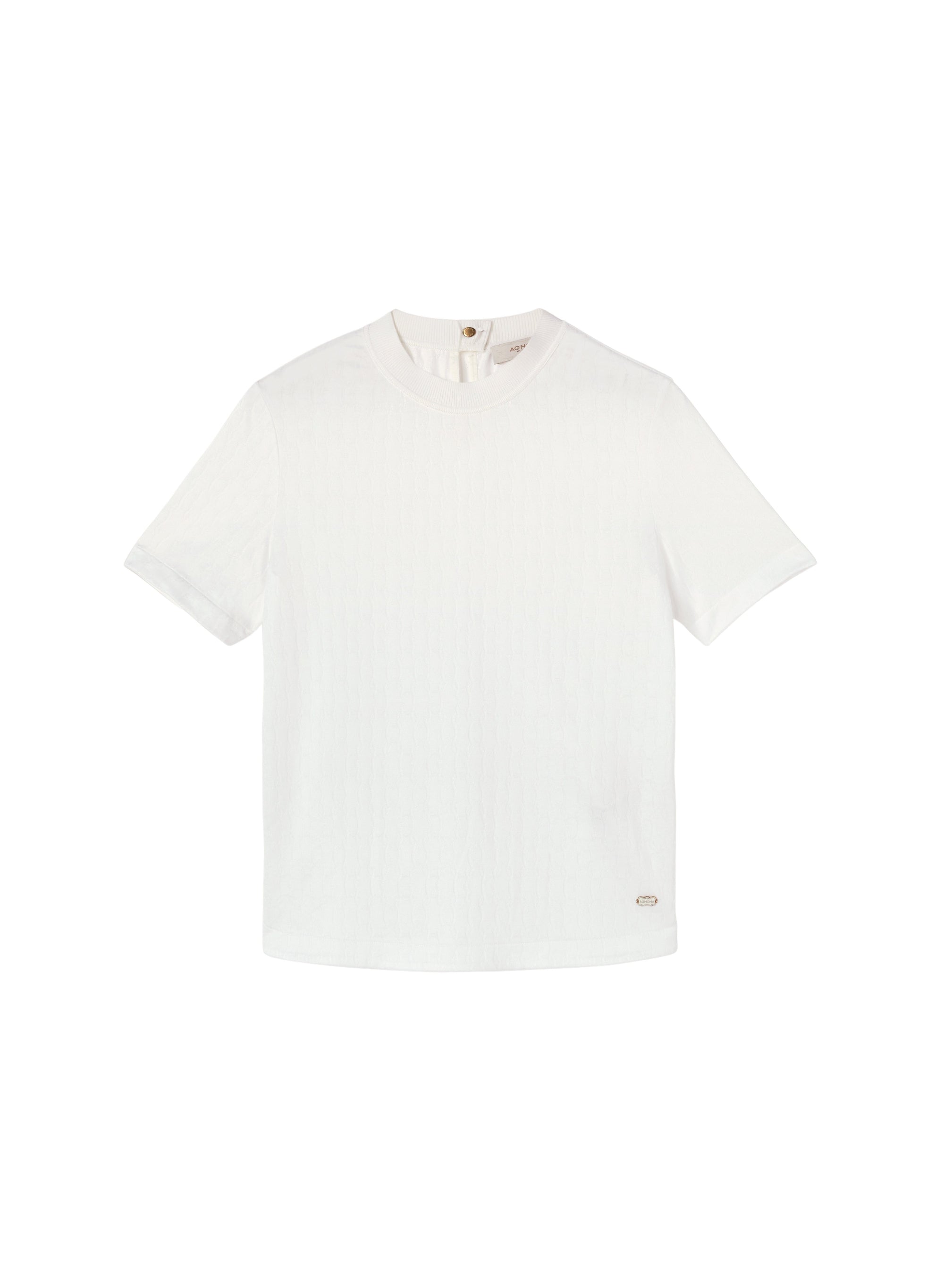 White_8QTY // T-shirt à col contrastant motif jacquard - White