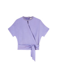 Pervinca_1QTY // Top cache-cœur à manches kimono en soie - Pervinca