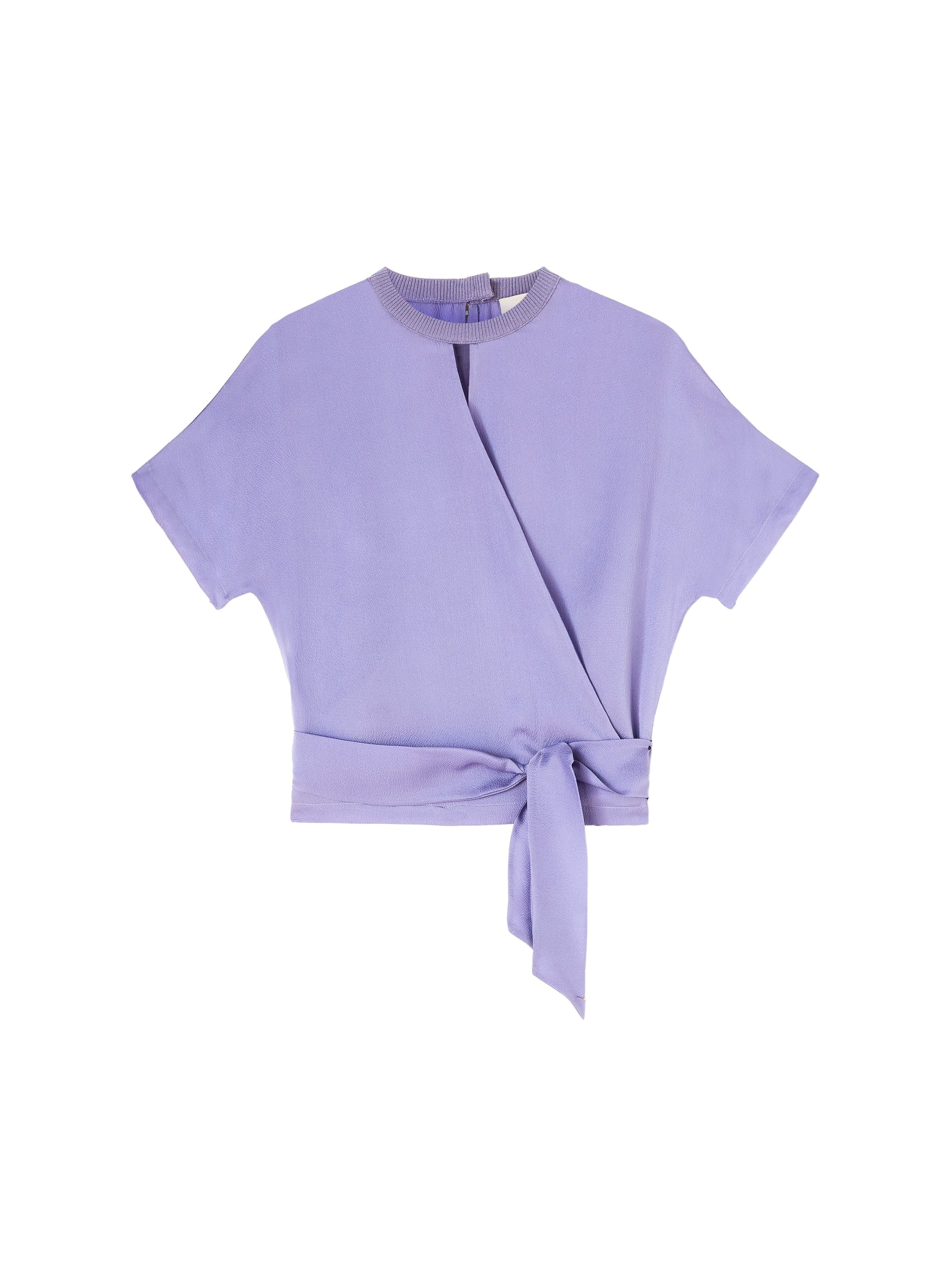 Pervinca_1QTY // Top cache-cœur à manches kimono en soie - Pervinca