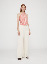 Sunset_1QTY // Blouse dos nu à rayures en soie - Sunset