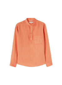 Coral_1QTY // Blouse col tunisier en lin - Coral