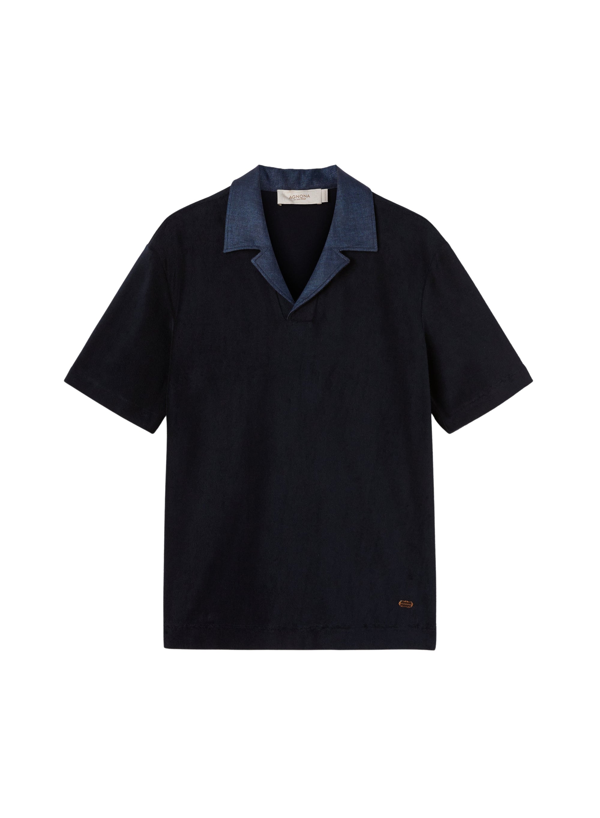 Eclipse_2QTY // Polo col camp texturé à plaque métallique - Eclipse