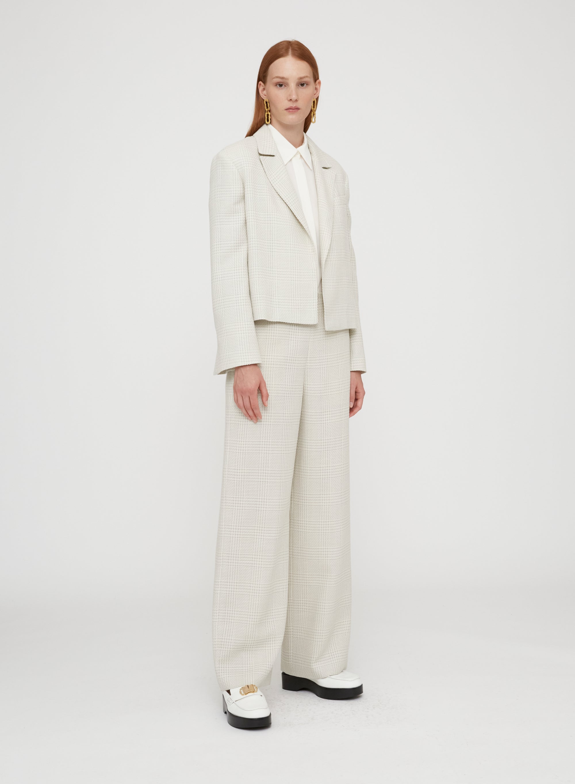 Chalk_1QTY // Blazer court à carreaux - Chalk
