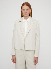 Chalk_1QTY // Blazer court à carreaux - Chalk