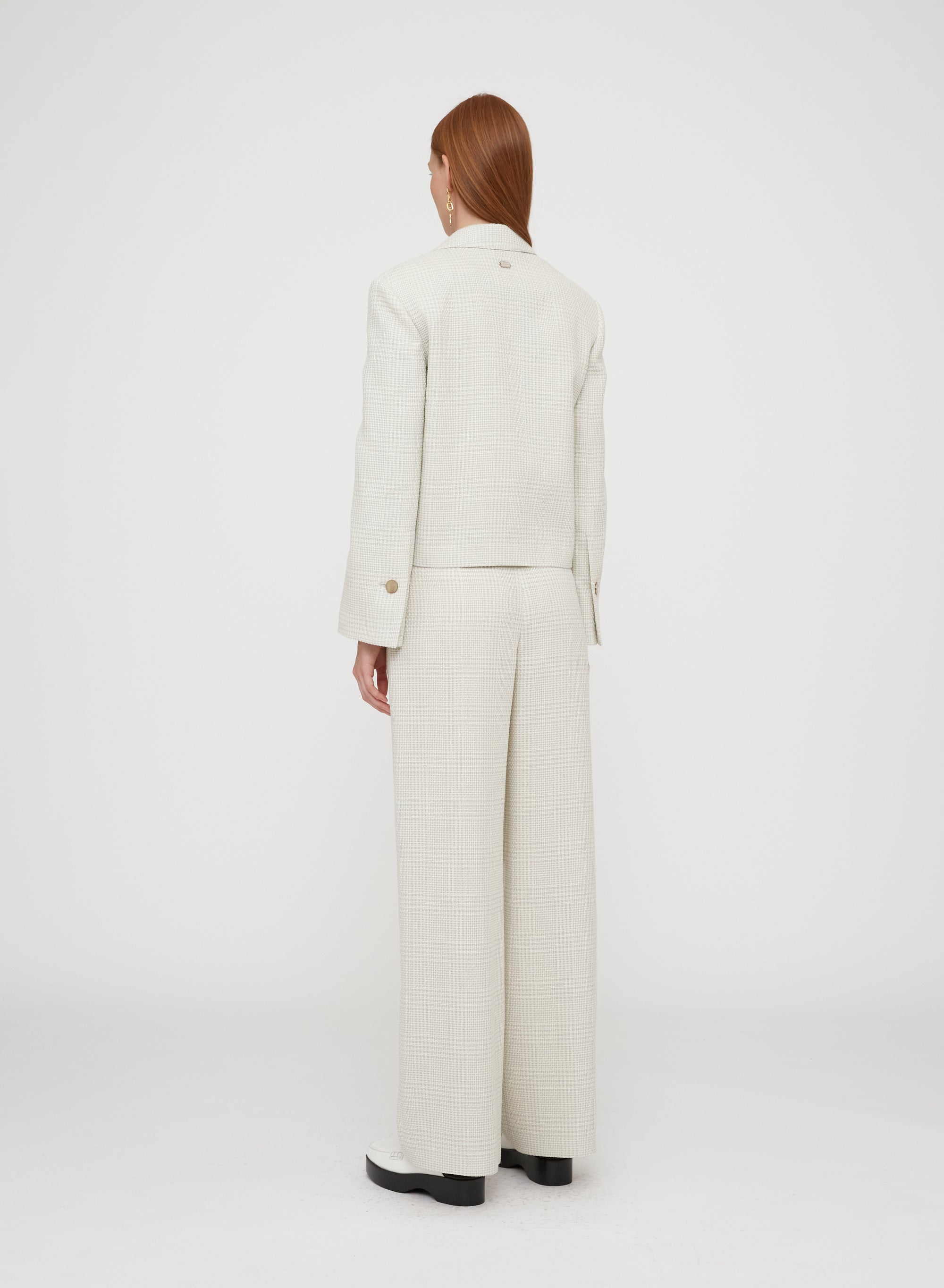 Chalk_1QTY // Blazer court à carreaux - Chalk