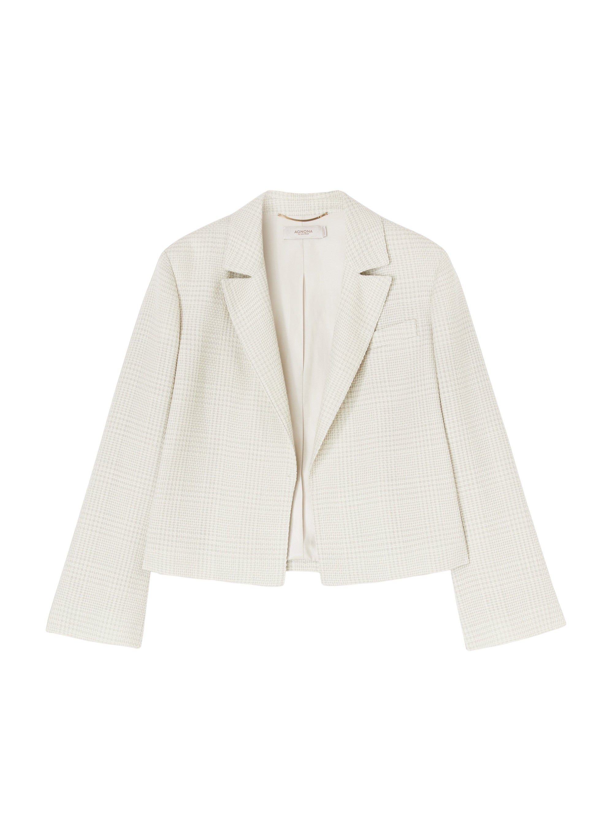 Chalk_1QTY // Blazer court à carreaux - Chalk