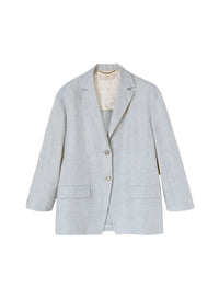 Celeste_1QTY // Blazer effet tissé en lin - Celeste