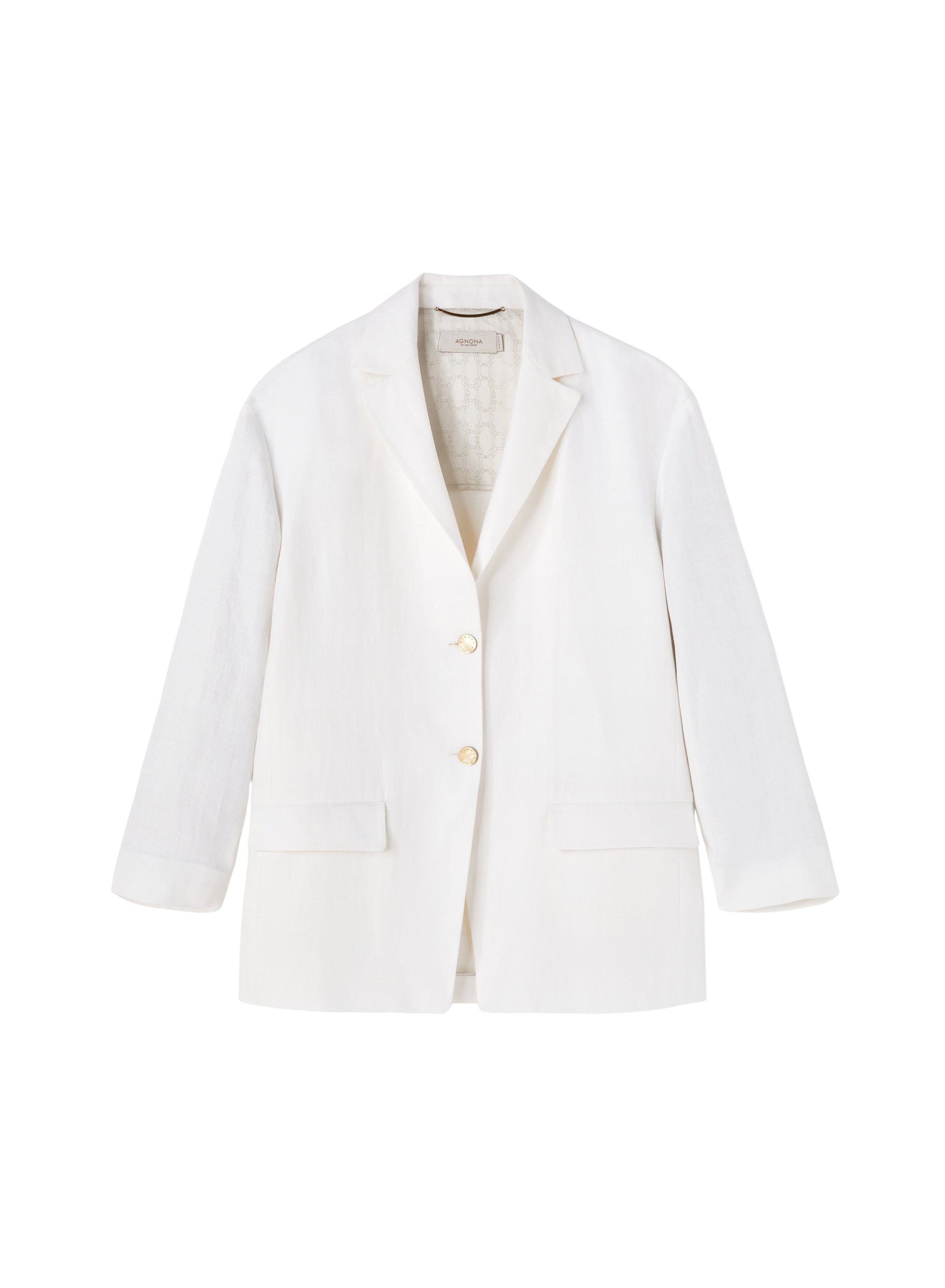 White_2QTY // Blazer à poches en lin - White