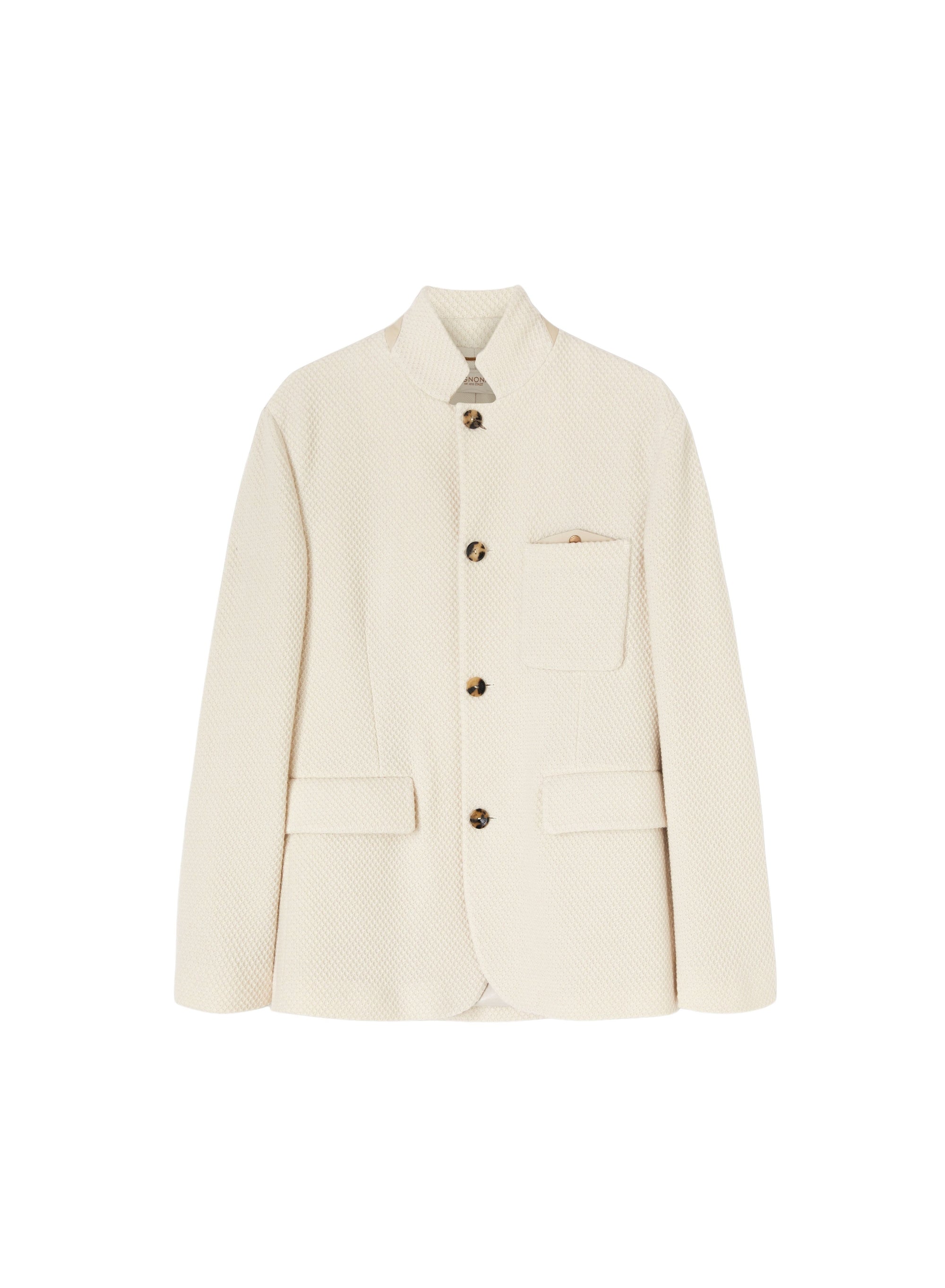 Straight blazer with diamond pattern - Sand