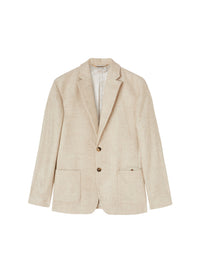 Sand_2QTY // Blazer texturé en laine et soie - Sand