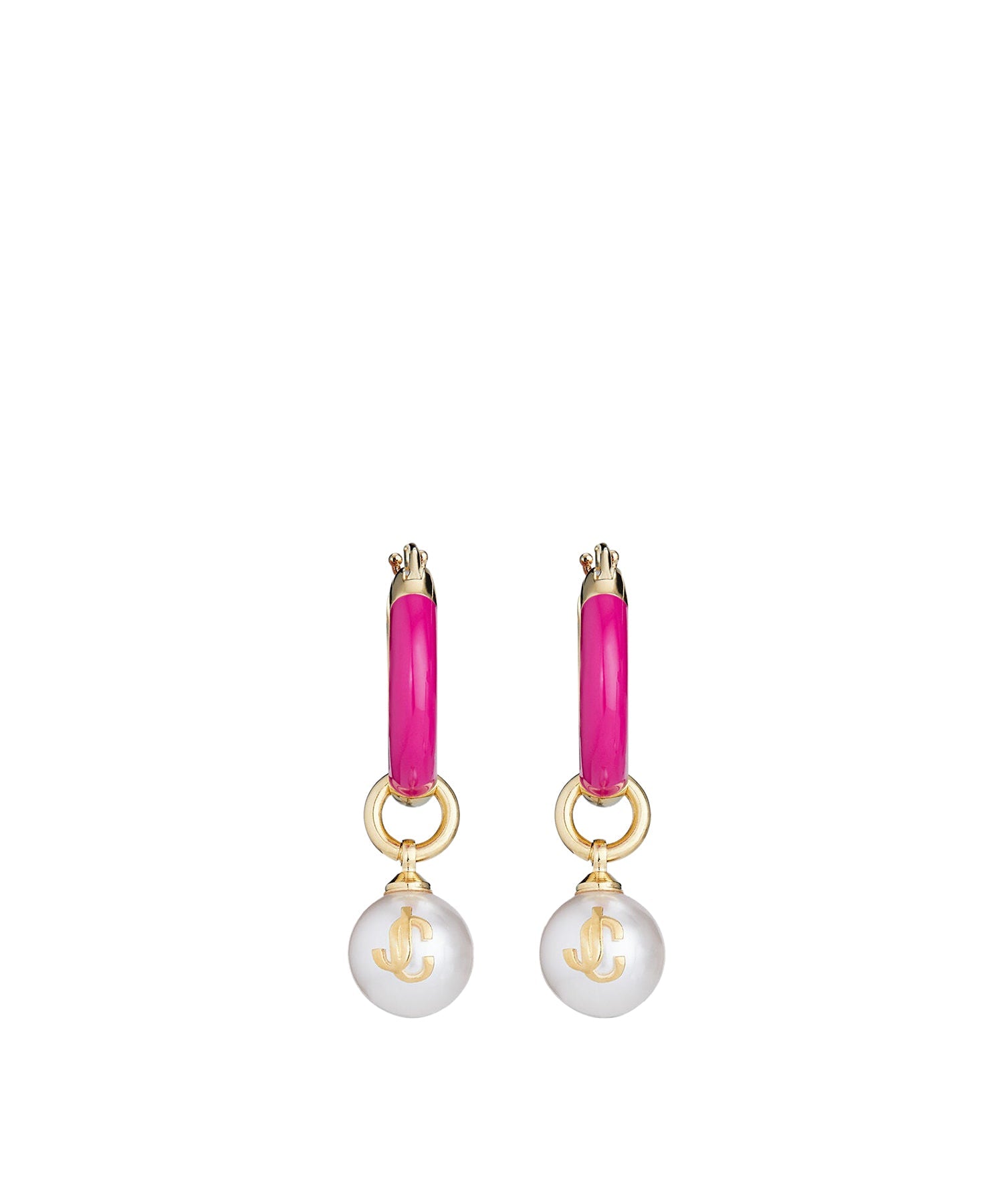 ZNO STOCK 0 DJV 2/2 ST 100% Price 70 / Reco 80 GOLD/FUCHSIA Earrings PEARL HOOPS