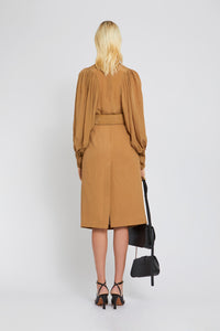 Jupe Pencil coupe crayon en laine - Camel