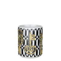 Chiavi oro e Losanghe porcelain pencil case - Black & White