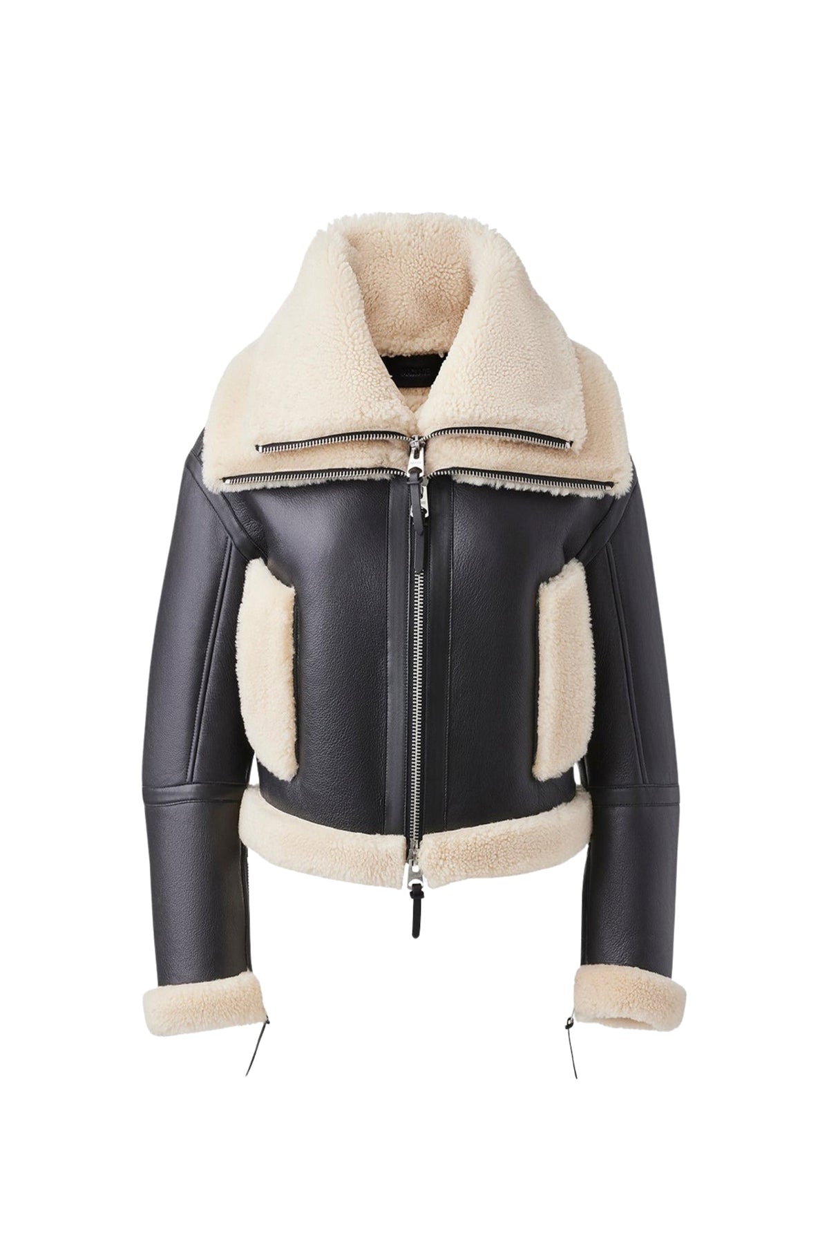 Black Ladies Mixed Media Jacket