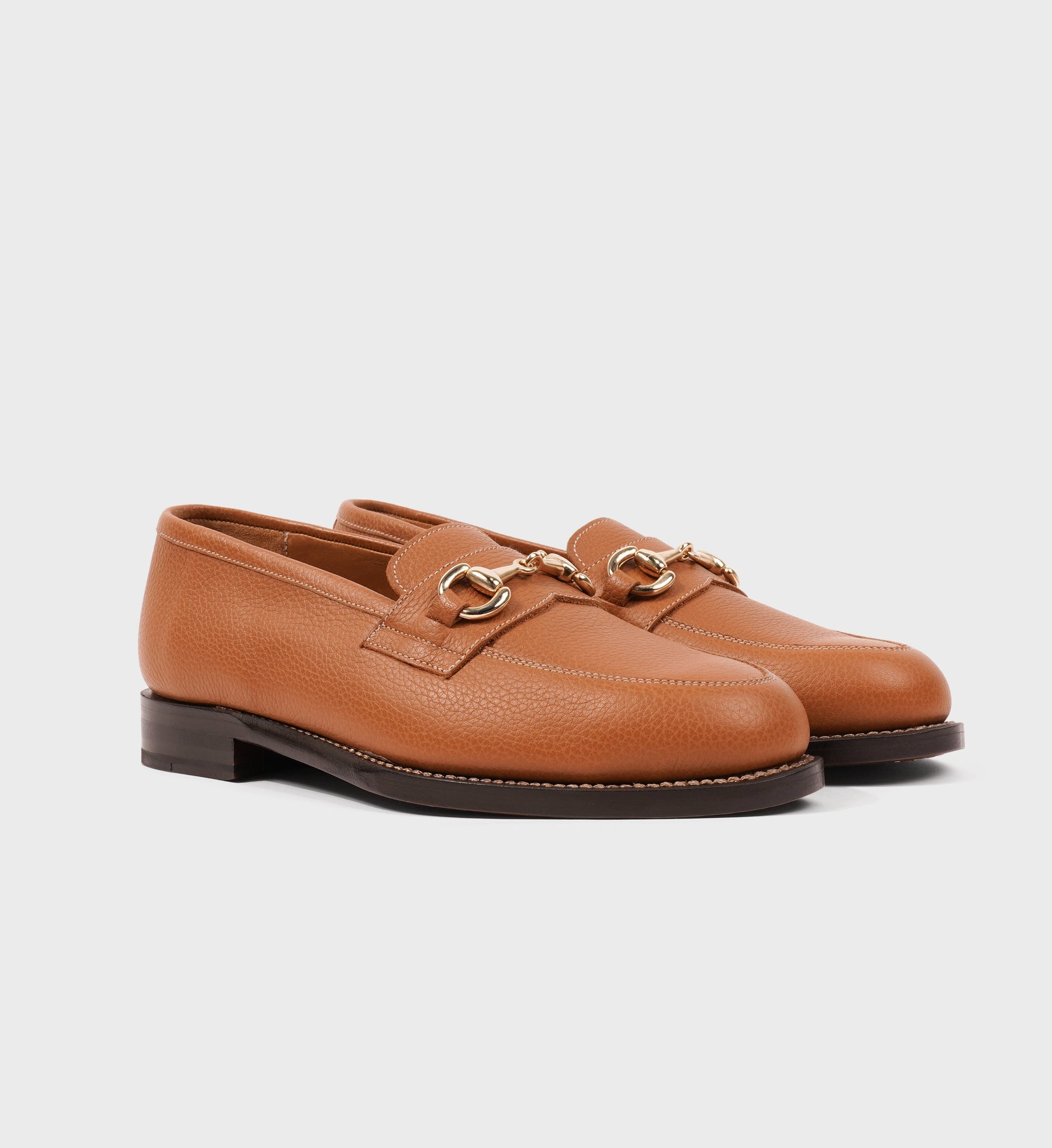 Mocassins en cuir grainé - Camel