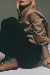 Mocassins en cuir grainé - Camel