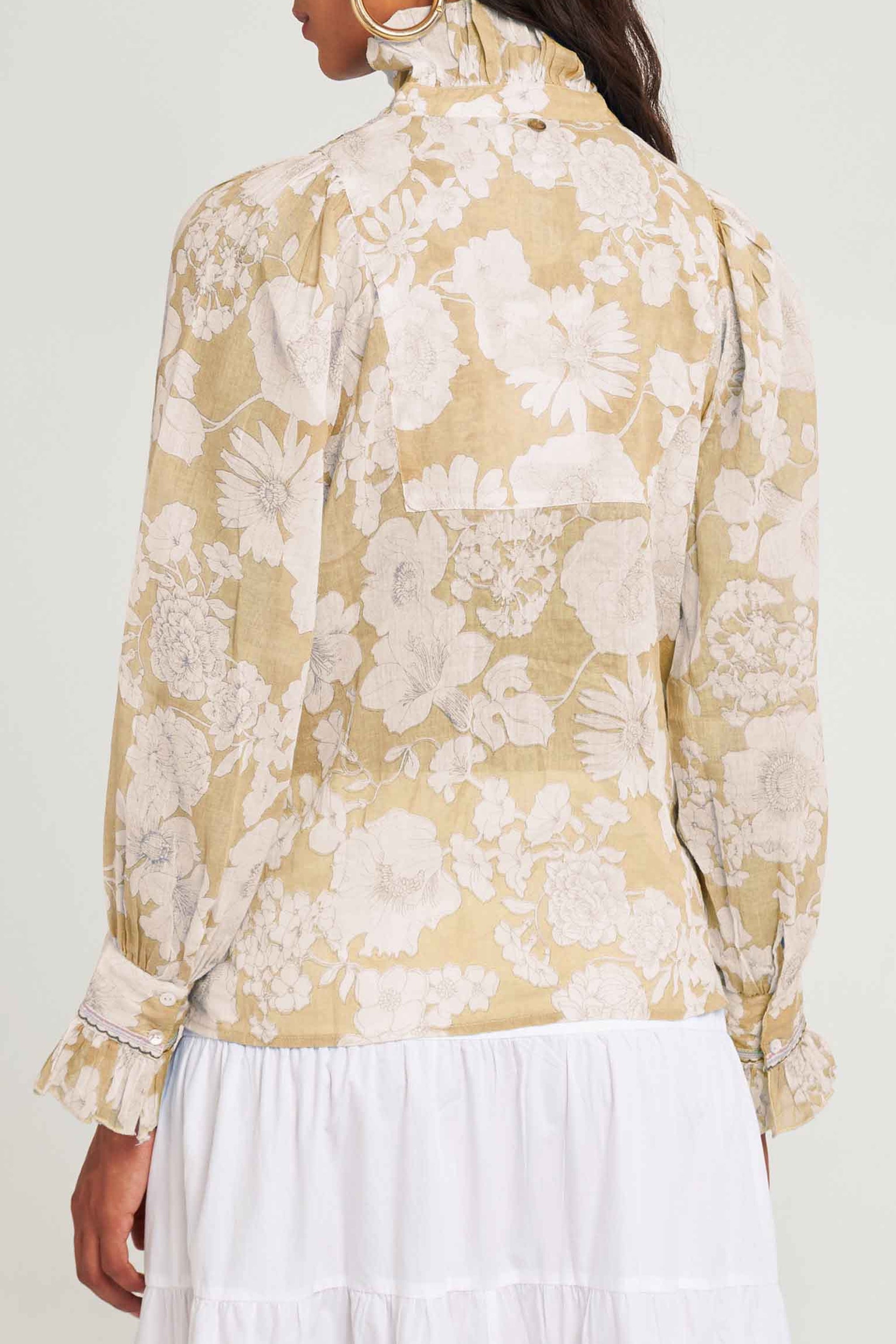 BEIGE PEONY BLOUSE