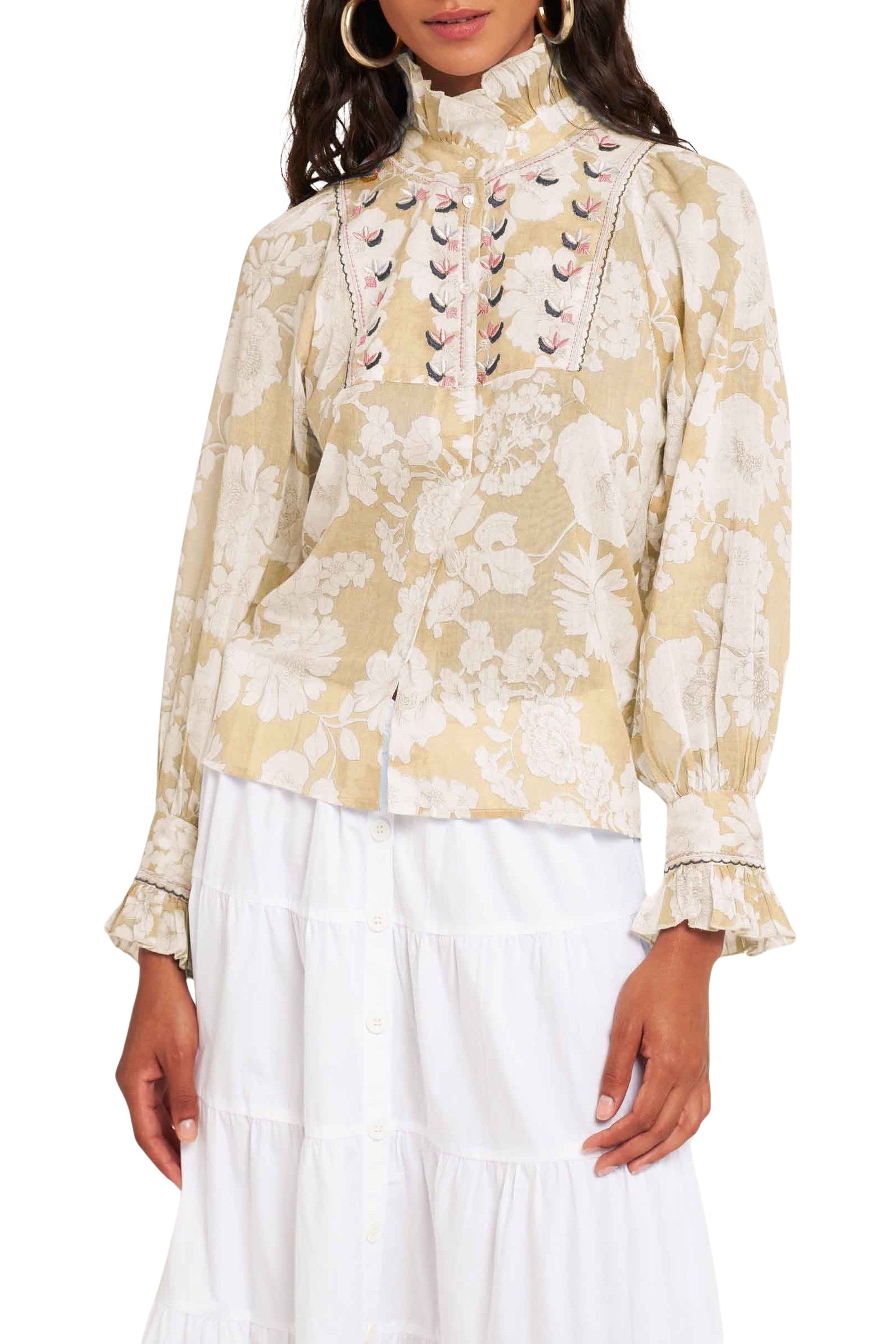 BEIGE PEONY BLOUSE