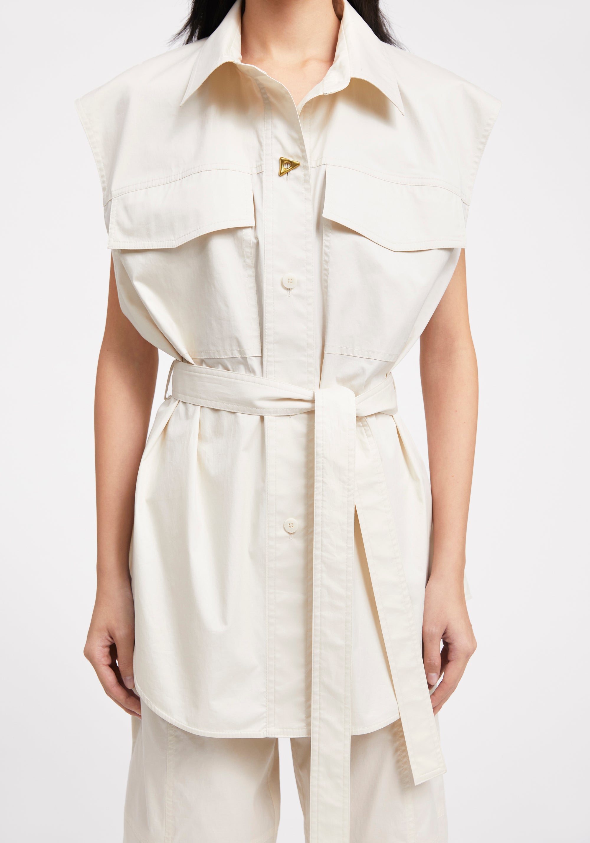 Chemise Pepe sans manches - Off White