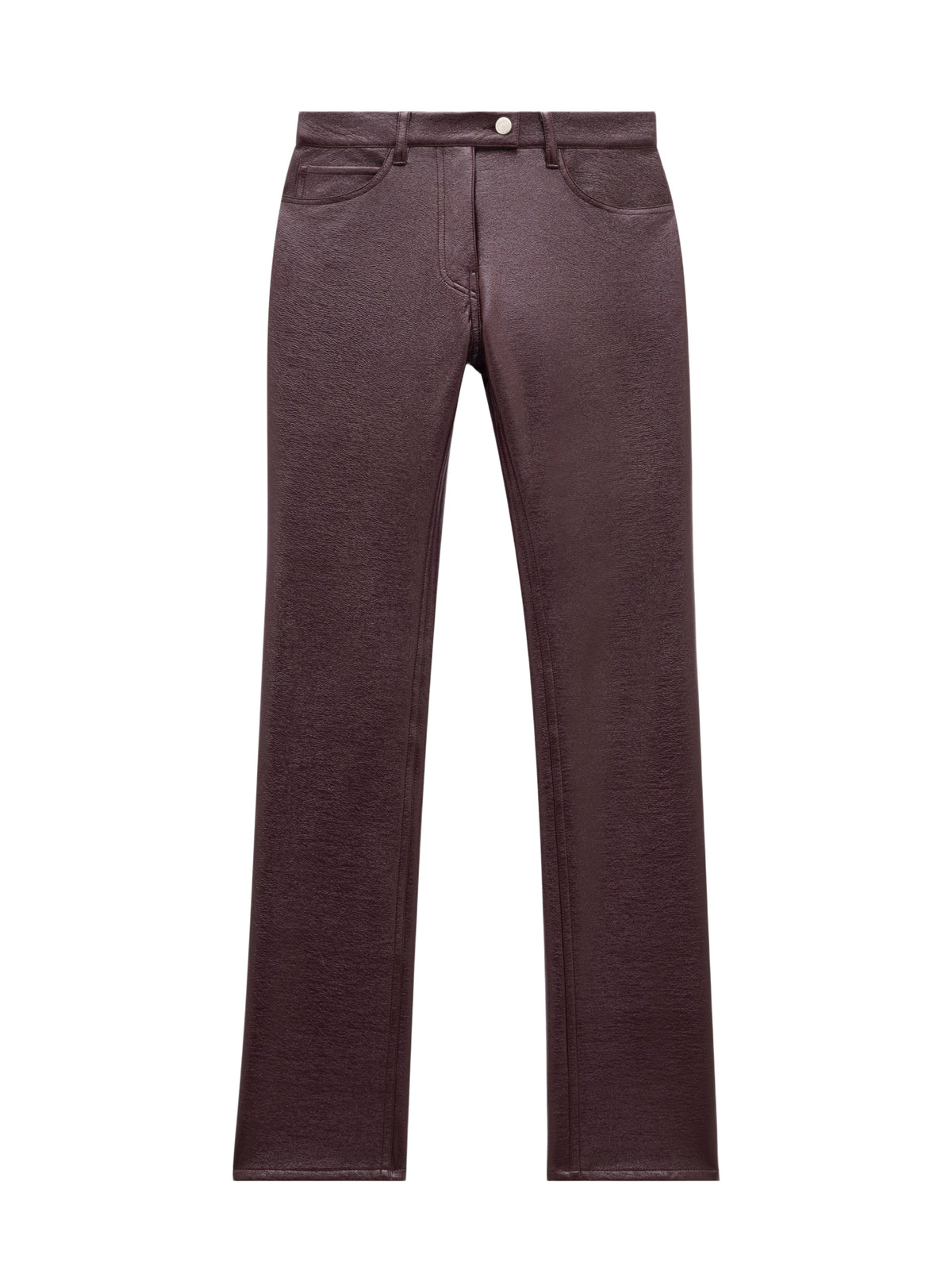 Pantalon 5 poches en vinyle - Burgundy