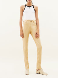 Pantalon 5 poches en vinyle - Sand