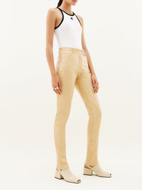 Pantalon 5 poches en vinyle - Sand