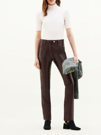 Pantalon 5 poches en vinyle - Burgundy