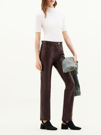 Pantalon 5 poches en vinyle - Burgundy