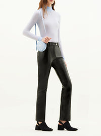 Pantalon 5 poches en vinyle - Black