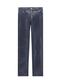 Straight-leg five-pocket vinyl trousers - Navy