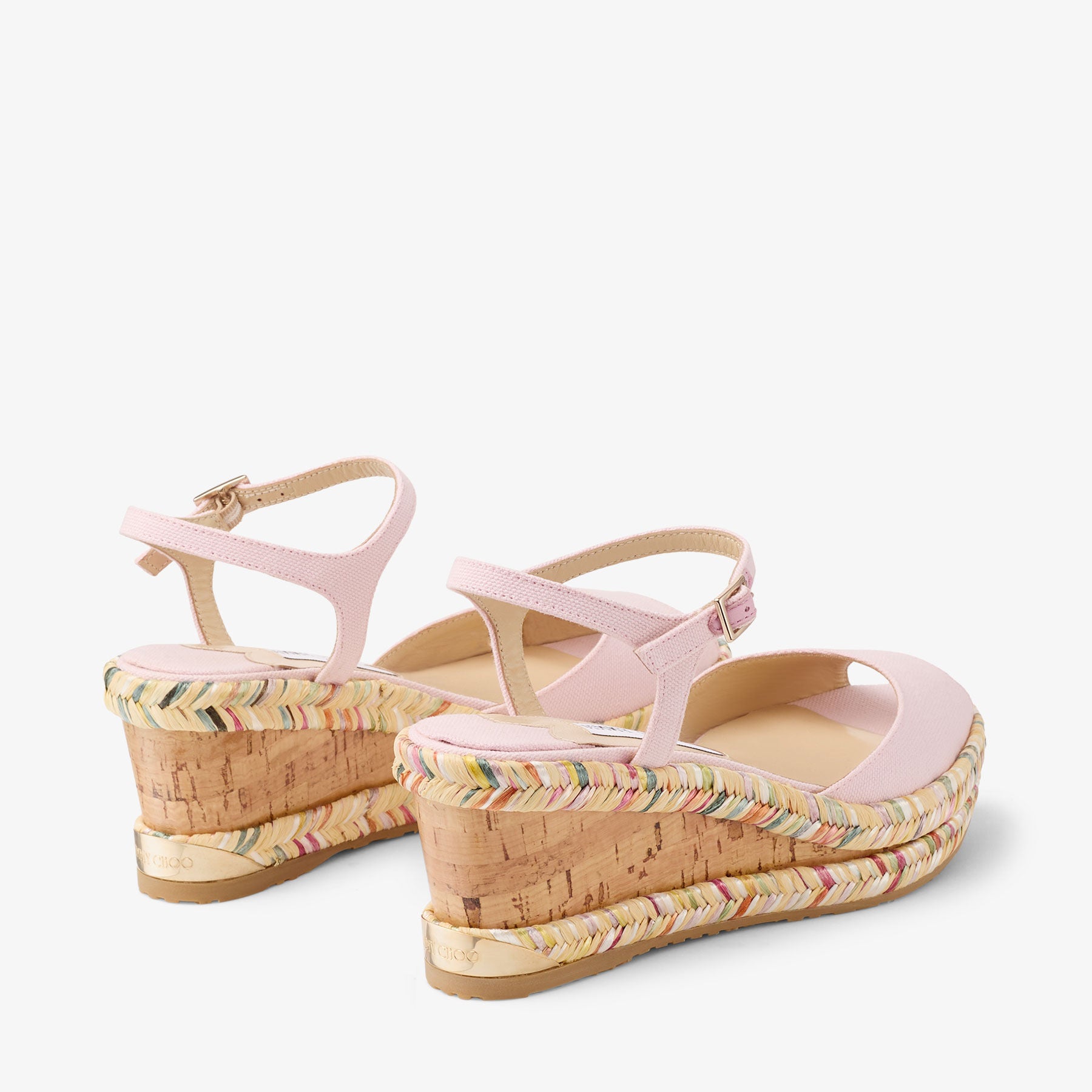Sandales Perla compensées 70 en - Ice Pink, Natural & Multi