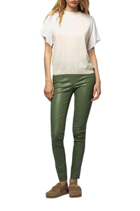 Legging Perle en cuir - Amande
