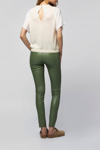 Legging Perle en cuir - Amande