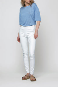 Legging Perle en cuir - White