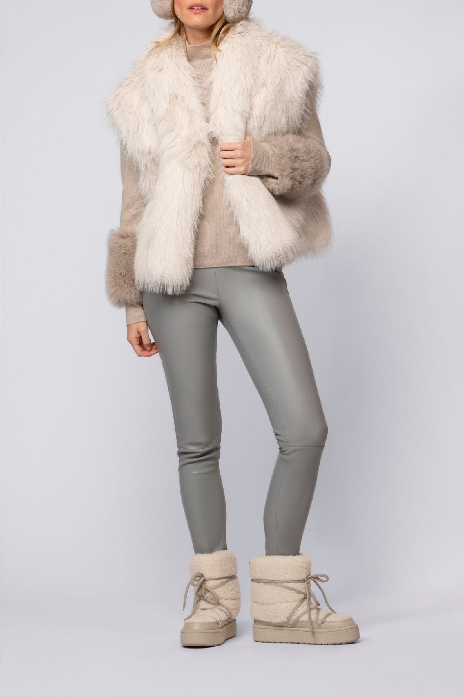 Legging Perle en cuir - Grey