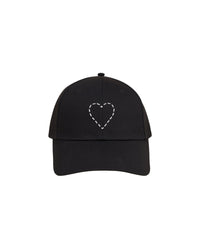 Casquette à visière courbée Cœur - Noir