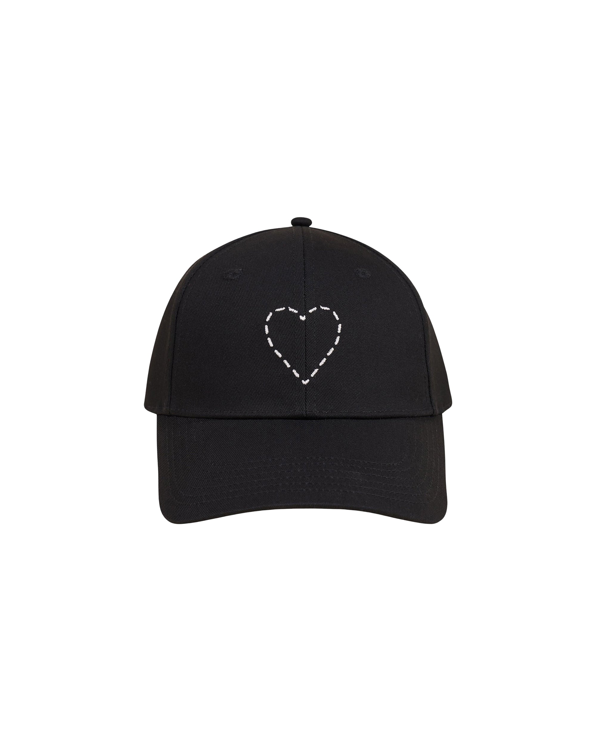 Casquette à visière courbée Cœur - Noir