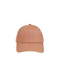 Casquette à visière courbée Cœur - Camel